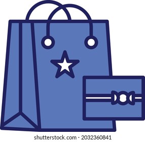 Giftbag Linear Line Filled Vector Icon Design