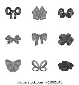Giftbows, node, ornamentals, and other web icon in monochrome style.Bow, ribbon, decoration, icons in set collection.