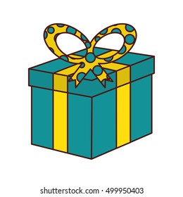 giftbox birthday present isolated icon vector illustration design