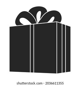 Giftbox black vector of icon.Isolated illustration black of box gift on white background.Vector icon of giftbox for present .