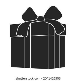 Giftbox vector negro de icono.Ilustración aislada negro de regalo de caja sobre fondo blanco.Icono vector de giftbox para presente.