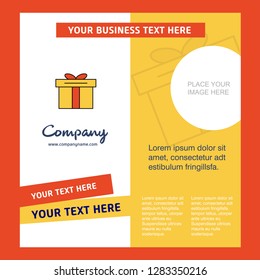 Giftbox  Company Brochure Template. Vector Busienss Template