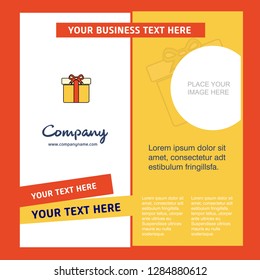 Giftbox Company Brochure Template. Vector Busienss Template