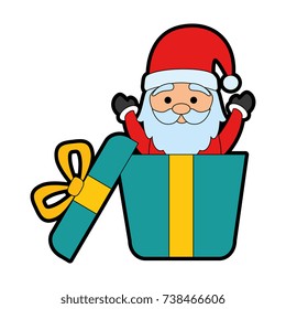 giftbox with cute santa claus character