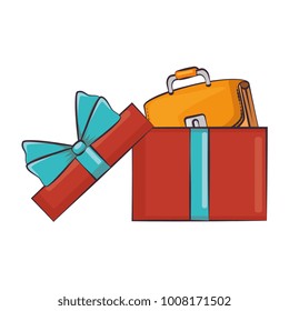 giftbox with female elegant handbag icon