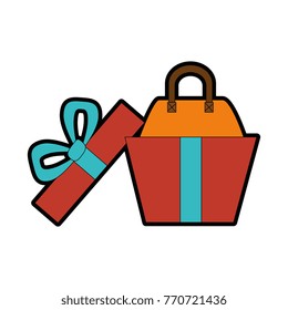 giftbox with female elegant handbag icon