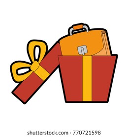 giftbox with female elegant handbag icon