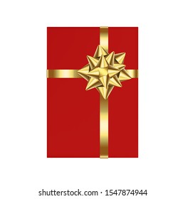 Giftbox Gold ribbon vector illustration