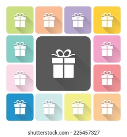Giftbox Icon color set vector illustration.