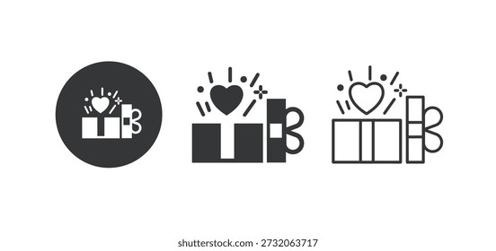 Geschenkbox-Symbol. Symbol für mehrere Serien. Perfektes Pixel einzeln auf weißem Hintergrund. Vektorgrafik
