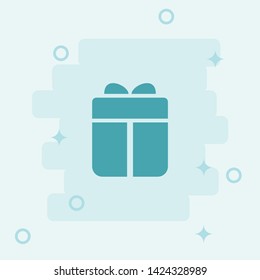 Giftbox Icon. Simple icon, blue colored icon illustration. 