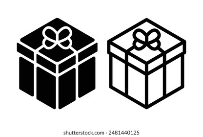 Ilustración vectorial de iconos de Giftbox. Icono de comercio electrónico