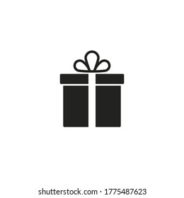 Giftbox icon. Vector isolated gift flat illustration on white.