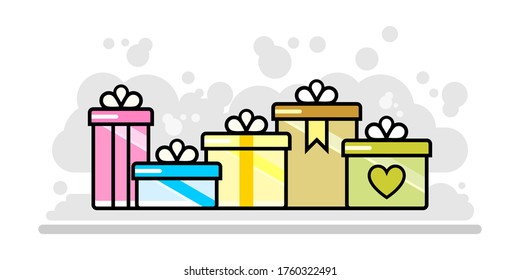 ilustración plana de giftbox icon vever