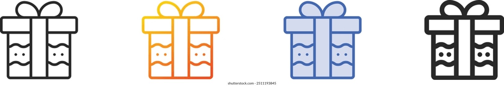 giftbox icon.Thin Linear, Gradient, Blue Stroke and bold Style Design Isolated On White Background