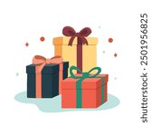 Giftbox isolated on white background. Vector illustration