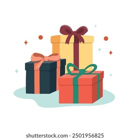 Giftbox isolated on white background. Vector illustration