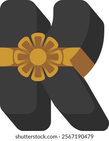 Giftbox Letter Alphabet Vector K