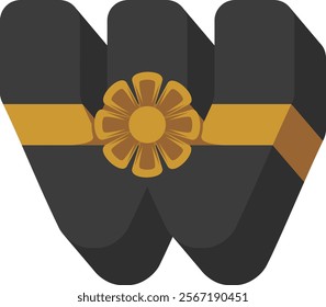Giftbox Letter Alphabet Vector W