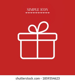 giftbox line icon, outline vector illustration.