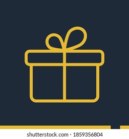 icono de línea giftbox, ilustración del vector de contorno.