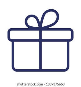 giftbox line icon, outline vector illustration.
