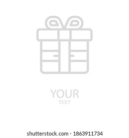 giftbox line icon, outline vector illustration.