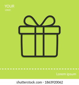 giftbox line icon, outline vector illustration.