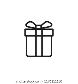 Giftbox line icon. Present, surprise, celebration. Holidayconcept. Vector illustration can be used for topics like anniversary, birthday, new year