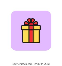 Giftbox line icon. Present, surprise, celebration. Holiday
concept. Vector illustration can be used for topics like anniversary, birthday, new year