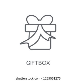 Giftbox linear icon. Modern outline Giftbox logo concept on white background from e-commerce and payment collection. Suitable for use on web apps, mobile apps and print media.