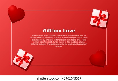 giftbox love card vector relevant for giftcard valentine's day