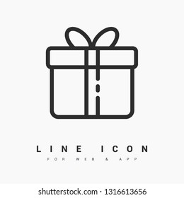 Giftbox minimal icon. Present line vector icon for websites and mobile minimalistic flat design.