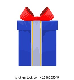 Giftbox mockup with side view. Cartoon style hand drawn style flat color vector illustration.