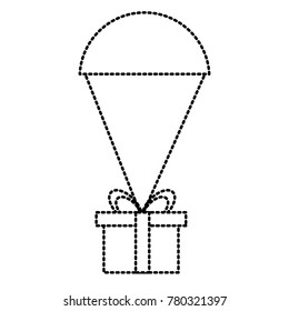 Giftbox with parachute delivery symbol