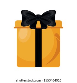 giftbox present with bow icon vector illustration design