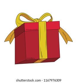 Giftbox present cartoon pop art