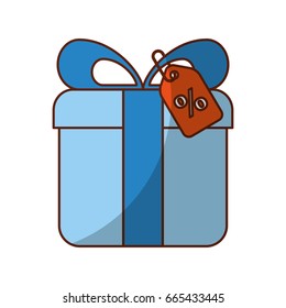giftbox present with percent tag