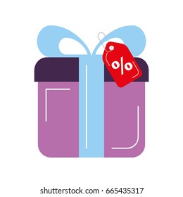 giftbox present with percent tag