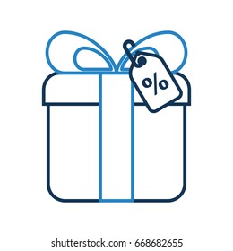 giftbox present with percent tag