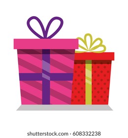 giftbox presents set icons