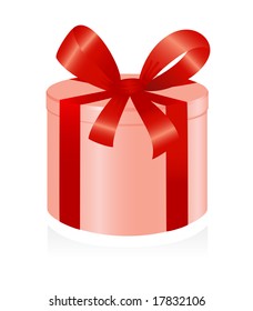 Giftbox with red ribbon. Vector-Illustration