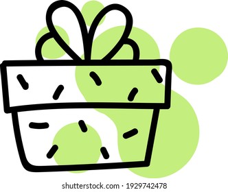 Geschenkbox mit Farbband, Illustration, Vektorgrafik auf weißem Hintergrund.