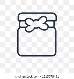 Giftbox with Ribbon vector outline icon isolated on transparent background, high quality linear Giftbox with Ribbon transparency concept can be used web and mobile
