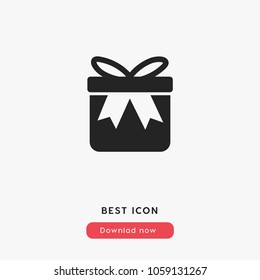 Giftbox sign icon, present symbol vector illustration for web and mobil app isolated on grey background