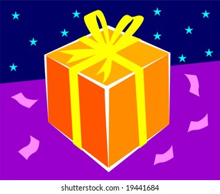 giftbox with stars 	
