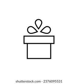 Giftbox Vector icon for Advertisement. Suitable for books, stores, shops. Editable stroke in minimalistic outline style. Symbol for design 