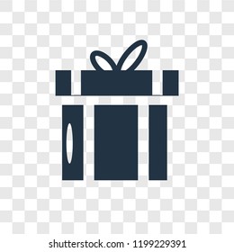 Giftbox vector icon isolated on transparent background, Giftbox transparency logo concept