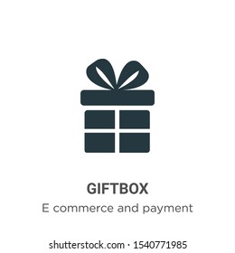 Giftbox vector icon on white background. Flat vector giftbox icon symbol sign from modern e commerce and payment collection for mobile concept and web apps design.