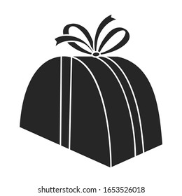 Icono de vector Giftbox.Icono de vector negro aislado en giftbox de fondo blanco.